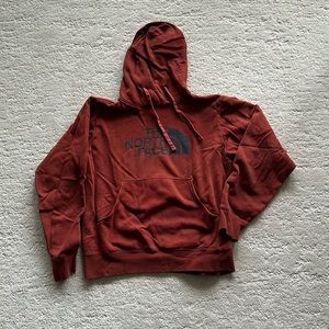 Rust color north face sweatshirt